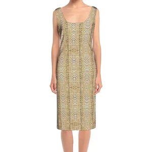 Just Cavalli Women's Leopard/Sand Sleeveless Stretch Midi Zippered Dress size 10